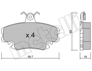 Тормозные колодки METELLI для DACIA LOGAN (LS_) 1.6 (LSOB, LSOD, LSOF, LSOH)