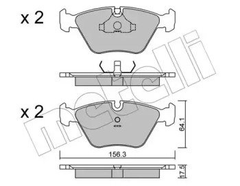 Тормозные колодки METELLI для JAGUAR XJ (XJ40, XJ81) 6 3.2 24V