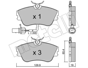Дисковой тормозной механизм METELLI для VW TRANSPORTER IV c бортовой платформой/ходовая часть (70XD) 1.9 TD
