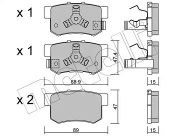 Тормозные колодки METELLI для HONDA ACCORD VIII универсал (CW) 2.2 i-DTEC (CW3)