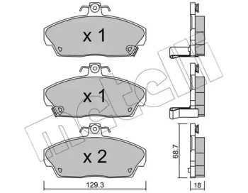 Тормозные колодки METELLI для HONDA CIVIC VII купе (EM2) 1.6 i