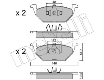 Дисковой тормозной механизм METELLI для VW POLO (6R, 6C) 1.2 TDI