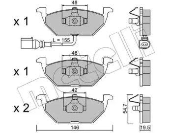 Дисковой тормозной механизм METELLI для VW BORA Variant (1J6) 1.4 16V