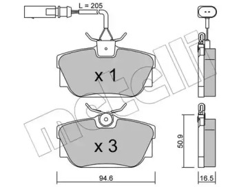 Дисковой тормозной механизм METELLI для VW TRANSPORTER IV c бортовой платформой/ходовая часть (70XD) 1.9 TD
