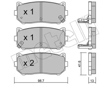 Дисковой тормозной механизм METELLI для KIA SHUMA (FB) 1.8 i 16V