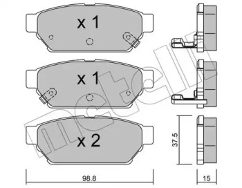Тормозные колодки METELLI для MITSUBISHI LANCER V (CB_A, CD_A, CE_A) 1.6 16V 4WD (CD4A)