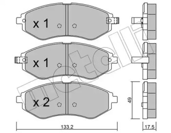 Тормозные колодки METELLI для CHEVROLET AVEO Хэтчбек (T250, T255) 1.4