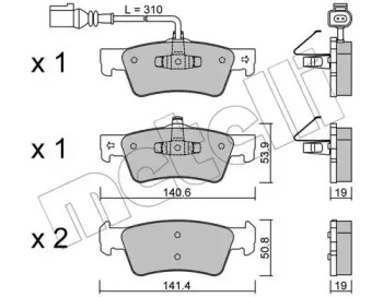 Дисковой тормозной механизм METELLI для VW MULTIVAN V (7HM, 7HN, 7HF, 7EF, 7EM, 7EN) 2.5 TDI