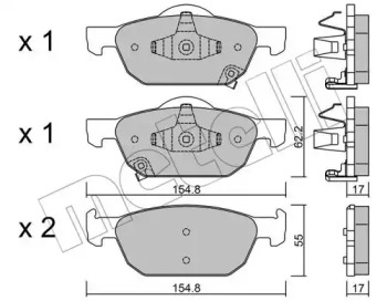 Тормозные колодки METELLI для HONDA ACCORD VIII универсал (CW) 2.2 i-DTEC (CW3)