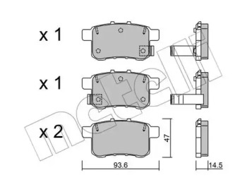 Тормозные колодки METELLI для HONDA ACCORD VIII универсал (CW) 2.2 i-DTEC (CW3)