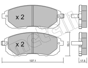 Тормозные колодки METELLI для NISSAN JUKE (F15) 1.6 DIG-T 4x4