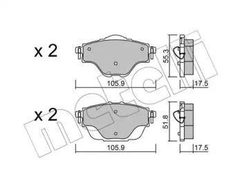 Тормозные колодки METELLI для PEUGEOT 308 SW II 1.6 GT 205