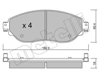 Дисковой тормозной механизм METELLI для NISSAN NV300 Kombi (X82) 1.6 dci 95
