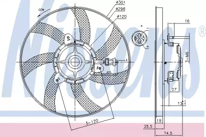 Вентилятор NISSENS для VW CADDY II Variant (9K9B) 1.9 SDI