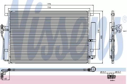 Конденсатор NISSENS для VW CRAFTER 30-50 c бортовой платформой/ходовая часть (2F_) 2.0 TDI