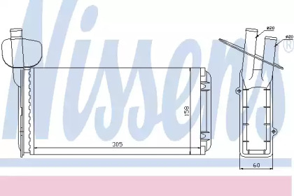 Салонный теплообменник NISSENS для VW TRANSPORTER IV c бортовой платформой/ходовая часть (70XD) 2.4 D