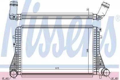 Охладитель наддувочного воздуха (интеркулер) NISSENS для VW BEETLE (5C1, 5C2) 2.0 TDI