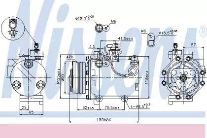 Кондиционер NISSENS для SUZUKI SX4 (EY, GY) 1.6 VVT 4x4 (RW 416)