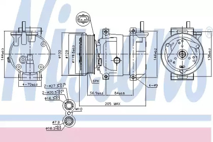 Кондиционер NISSENS для CHEVROLET AVEO седан (T250, T255) 1.5