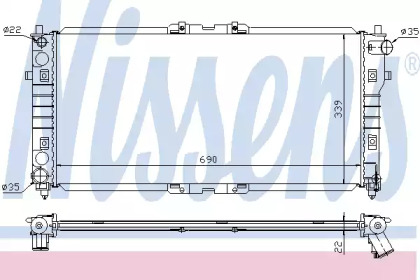 Водяной / масляный радиатор NISSENS для MAZDA MX-6 (GE) 2.5 24V