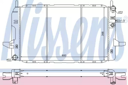 Водяной / масляный радиатор NISSENS для FORD SIERRA Хэтчбек (GBC, GBG) 2.0 i DOHC