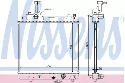 Водяной радиатор NISSENS для NISSAN PIXO (UA0) 1.0