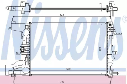 Водяной / масляный радиатор NISSENS для CHEVROLET CRUZE Хэтчбек (J305) 1.6