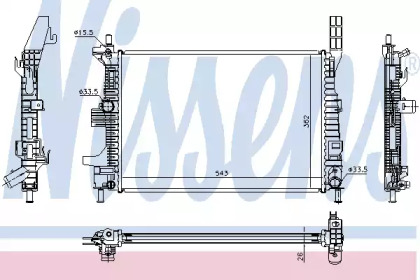 Водяной / масляный радиатор NISSENS для FORD GRAND C-MAX (DXA/CB7, DXA/CEU) 1.5 TDCi