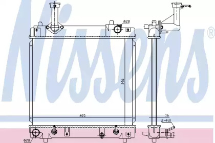 Водяной радиатор NISSENS для NISSAN PIXO (UA0) 1.0
