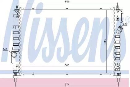 Водяной / масляный радиатор NISSENS для CHEVROLET AVEO Хэтчбек (T250, T255) 1.2
