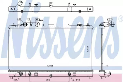 Водяной радиатор NISSENS для MAZDA 6 универсал (GH) 2.0 MZR
