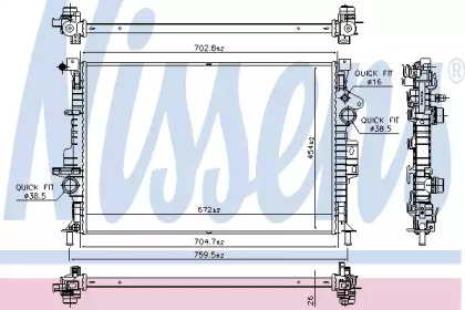 Водяной / масляный радиатор NISSENS для FORD TRANSIT CONNECT Kombi 1.6 EcoBoost