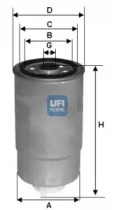 Топливный фильтр UFI для FORD ESCORT IV Turnier (AWF, AVF) 1.6 D