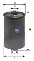 Топливный фильтр UFI для VW GOLF II (19E, 1G1) 1.8 GTI 16V