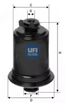 Топливный фильтр UFI для MITSUBISHI SPACE WAGON (D0_V/W) 2.0 4WD (D08W)