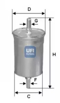 Топливный фильтр/ корпус UFI для JAGUAR S-TYPE (X200) 2.5 V6