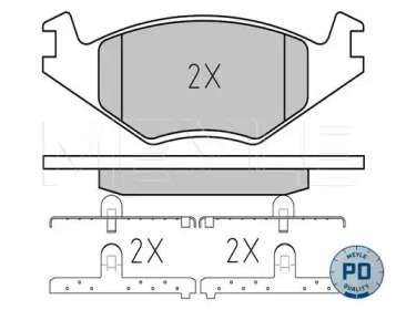 Тормозные колодки MEYLE для VW GOLF II (19E, 1G1) 1.8 i Cat Syncro