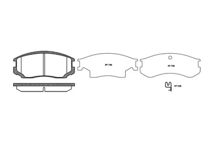 Тормозные колодки REMSA для MITSUBISHI LANCER V (CB_A, CD_A, CE_A) 1.3 (CB1A)