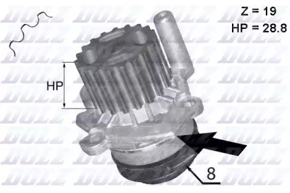 Водяной насос DOLZ для VW CRAFTER 30-50 c бортовой платформой/ходовая часть (2F_) 2.0 TDI