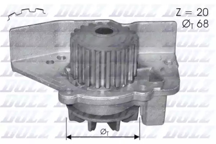 Водяной насос DOLZ для PEUGEOT 306 Кабриолет (7D, N3, N5) 2.0 16V