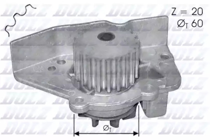 Водяной насос DOLZ для PEUGEOT 405 I (15B) 1.9 SPort MI-16 4x4