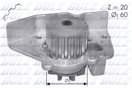 Водяной насос / прокладка DOLZ для PEUGEOT 306 Кабриолет (7D, N3, N5) 1.8 16V