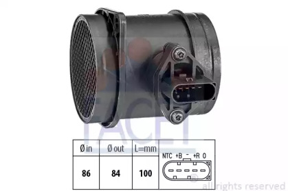 Датчик контроля массы / объема воздуха FACET для VW MULTIVAN V (7HM, 7HN, 7HF, 7EF, 7EM, 7EN) 3.2 V6