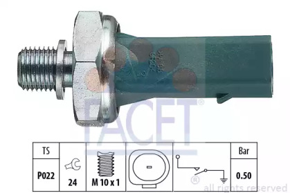 Датчик давления масла / клапан FACET для VW POLO (6R, 6C) 1.4 BiFuel