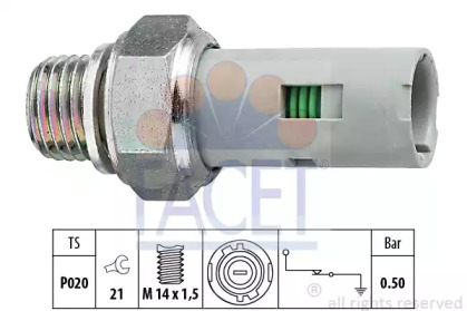 Датчик давления масла / клапан FACET для NISSAN KUBISTAR (X76) 1.5 dCi