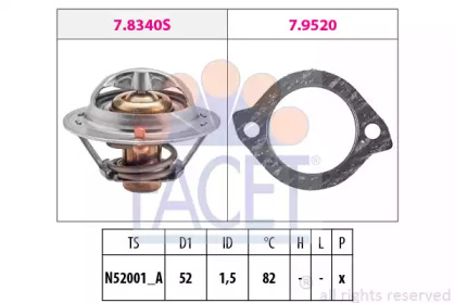 Термостат / прокладка FACET для KIA SHUMA (FB) 1.8 i 16V