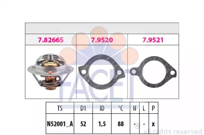 Термостат / прокладка FACET для MAZDA 929 III (HC) 2.2 i