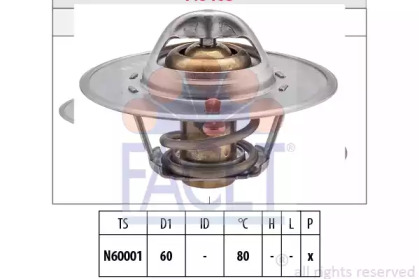 Термостат / прокладка FACET для SKODA 105,120 (744) 1.2 120 GLS