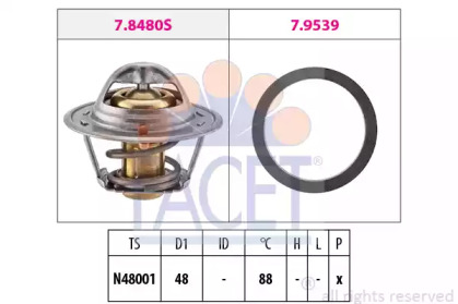 Термостат FACET для FORD ESCORT VII (GAL, AAL, ABL) RS 2000 4x4
