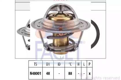 Термостат FACET для FORD ESCORT VII (GAL, AAL, ABL) RS 2000 4x4